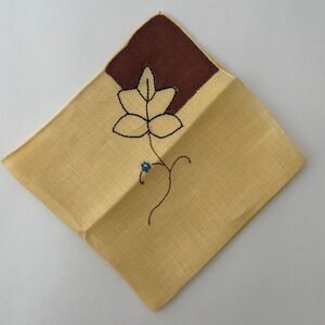 Vintage Yellow Embroidered Bridesmaid Hankie Wedding Whimsy Cottage Core Granny
